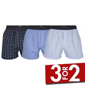 JBS 3P Organic Cotton Boxershorts Blå Mønster økologisk bomuld 3XL Herre