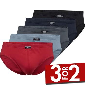 JBS 5P Organic Cotton Mini Slip Brief Sort/Rød økologisk bomuld Medium Herre