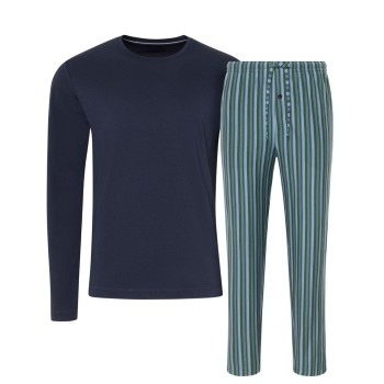 Jockey Night And Day Long Pyjama Blå/Rand Large Herre