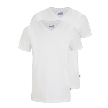 Jockey 2P V-Neck T-Shirt Hvid bomuld 3XL Herre