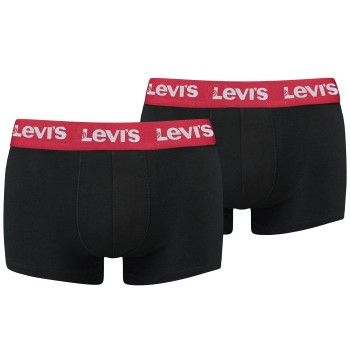 Levis 2P Base Trunk Sort/Rød bomuld Large Herre