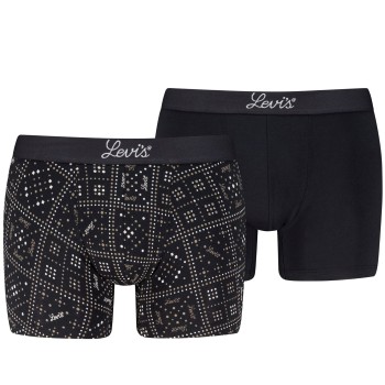 Levis 2P Boxer Briefs Cotton Patterned Sort Mønster bomuld Medium Herre