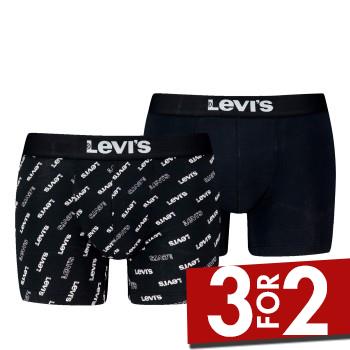 Levis 2P Logo Aop Boxer Brief Sort bomuld XX-Large Herre