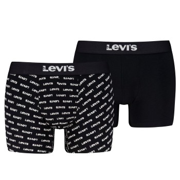 Levis 2P Men Logo Boxer Briefs Sort bomuld Small Herre