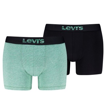 Levis 2P Men Optical Illussion Boxer Brief Sort/Mint bomuld Small Herre