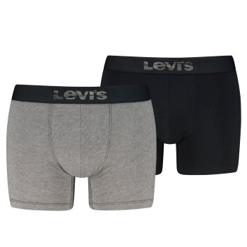 Levis 2P Men Optical Illussion Boxer Brief Grå/Sort bomuld Medium Herre