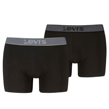 Levis 2P Men Twill Boxer Brief Sort/Grå bomuld Small Herre