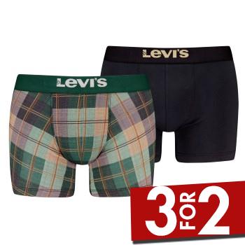 Levis 2P Plaid Aop Boxer Brief Sort/Grøn bomuld X-Large Herre
