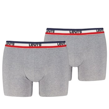 Levis 2P Sportswear Logo Base Boxer Gråmelerad bomuld Small Herre
