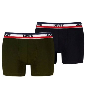 Levis 2P Sportswear Logo Base Boxer Sort/Grøn bomuld Medium Herre