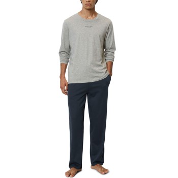 Marc O’Polo Marc O Polo Men Long Pyjama Set Marineblå/Grå bomuld Large Herre