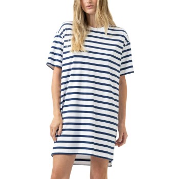 Mey Breezy Stripes Short Sleeve Sleepshirt Hvid/Marine bomuld XX-Large Dame
