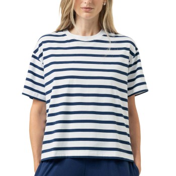 Mey Breezy Stripes T-Shirt Hvid/Marine bomuld Medium Dame