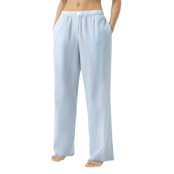 Mey Cotton Stripes Lounge Pants Hvid/Lyseblå bomuld X-Large Dame