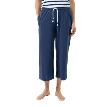 Mey Solid Love Wide Leg Lounge Pants Navy bomuld Large Dame