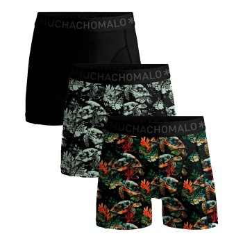 Muchachomalo 3P Cotton Stretch Boxer Sort/Grøn bomuld Large Herre