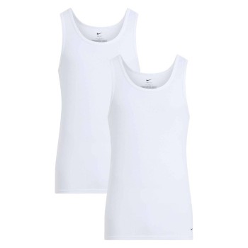 Nike 2P Essential Cotton Tank Top Hvid bomuld Small Herre