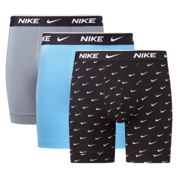 Nike 3P Essentials Cotton Stretch Boxer Brief Sort/Blå bomuld Small Herre