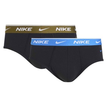 Nike 2P Everyday Cotton Stretch Briefs Sort/Blå bomuld Large Herre