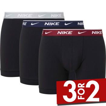 Nike 3P Everyday Essentials Cotton Stretch Boxer Sort/Rød bomuld Large Herre