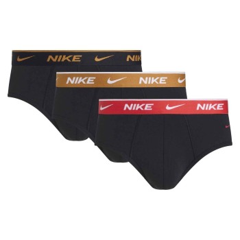 Nike 3P Everyday Essentials Cotton Stretch Hip Brief Rød/Sort bomuld Medium Herre