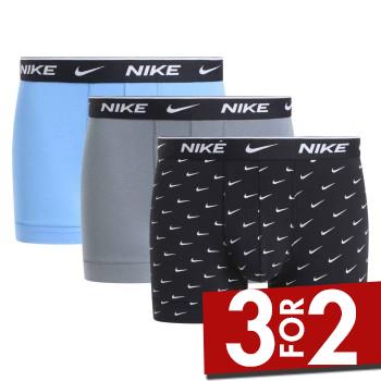 Nike 6P Everyday Essentials Cotton Stretch Trunk Blå/Grå bomuld Small Herre