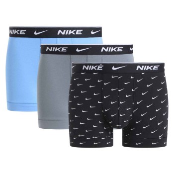 Nike 3P Everyday Essentials Cotton Stretch Trunk Blå/Grå bomuld 2XL Herre