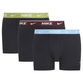 Nike 3P Everyday Essentials Cotton Stretch Trunk D1 Sort/Rød bomuld Medium Herre