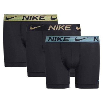 Nike 3P Everyday Essentials Micro Boxer Brief Sort/Gul polyester Large Herre