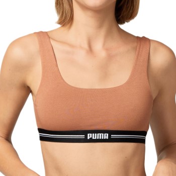 Puma BH Women Scoop Neck Top Mokka økologisk bomuld Small Dame