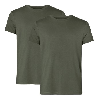 Resteröds 2P Organic Cotton Crew Neck Mørkgrøn  økologisk bomuld Large Herre