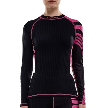 Salming Baselayer LS Tee Women Sort/Rosa polyester Large Dame