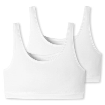 Schiesser BH 2P 95-5 Organic Cotton Bustier Top Hvid bomuld 36 Dame