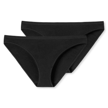 Schiesser Trusser 2P 95-5 Organic Cotton Mini Briefs Sort bomuld Medium Dame