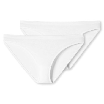 Schiesser Trusser 2P 95-5 Organic Cotton Mini Briefs Hvid bomuld Large Dame