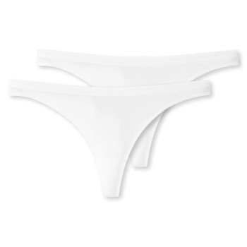 Schiesser Trusser 2P 95-5 Organic Cotton Thongs Hvid økologisk bomuld Large Dame