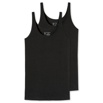 Schiesser 2P 95-5 Organic Cotton Top Sort bomuld 46 Dame