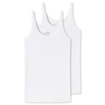 Schiesser 2P 95-5 Organic Cotton Top Hvid bomuld 36 Dame