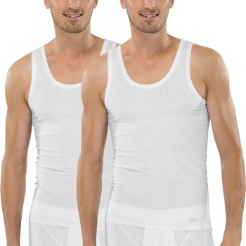 Schiesser 2P Authentic Undershirts Hvid bomuld Small Herre