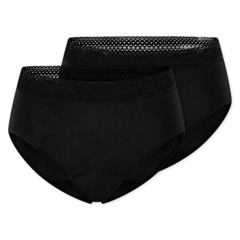 Schiesser Trusser 2P Care Retro Period Pants Sort bomuld 40 Dame