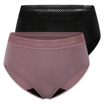 Schiesser Trusser 2P Care Retro Period Pants Flerfarvet bomuld 46 Dame