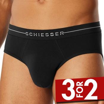 Schiesser 2P Cotton Flex Rio Briefs Sort bomuld Small Herre