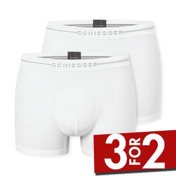 Schiesser 2P Cotton Flex Trunks Hvid bomuld Medium Herre