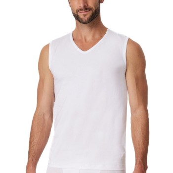 Schiesser 2P Cotton Tank Top V-Neck Hvid bomuld X-Large Herre