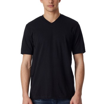 Schiesser 2P Essentials American T-shirts V-neck Sort bomuld Medium Herre