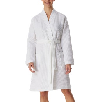 Schiesser Essentials Waffle Bathrobe Hvid bomuld Small Dame