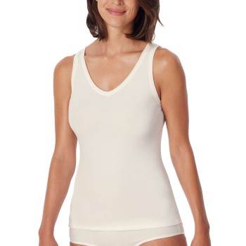 Schiesser Fine Rib Top Champagne bomuld Large Dame