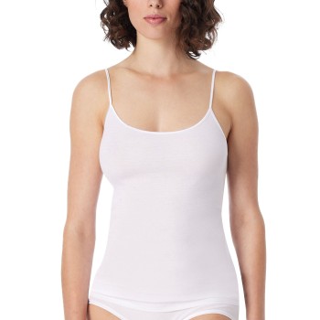 Schiesser Luxury Spaghetti Top Hvid bomuld 38 Dame