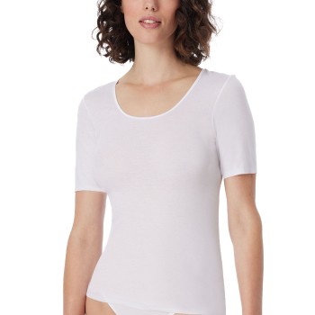 Schiesser Luxury T-Shirt Hvid bomuld 44 Dame
