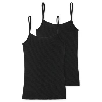 Schiesser 2P Modal Essentials Spaghetti Strap Tops Sort Large Dame